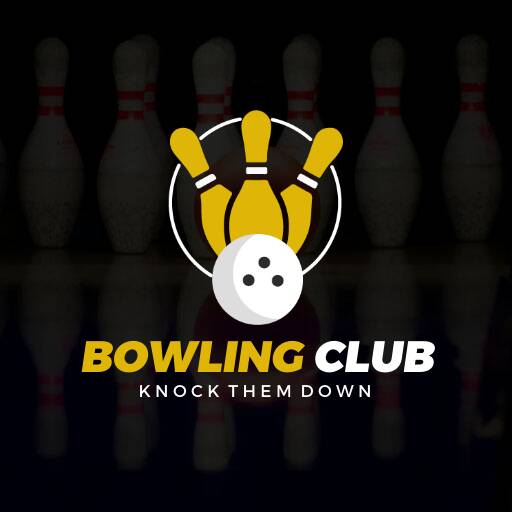Yellow and White Bowling Logo Template