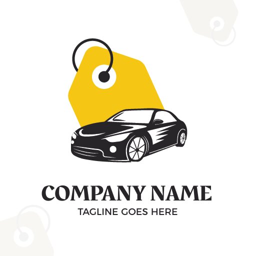 Car logo for minimal yellow tag style