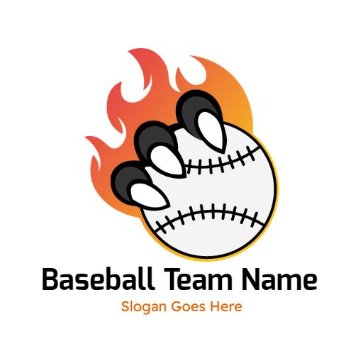 Creative flaming baseball logo