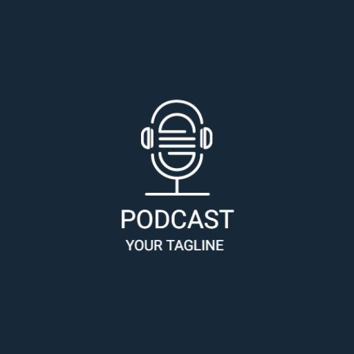 Modern  dark podcast logo