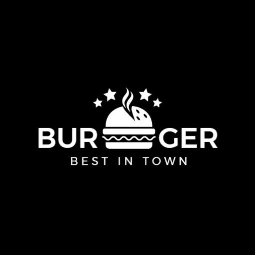 Black and White Premium Burger Logo