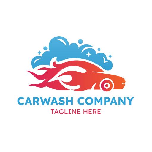 car logo design in blue red water splash