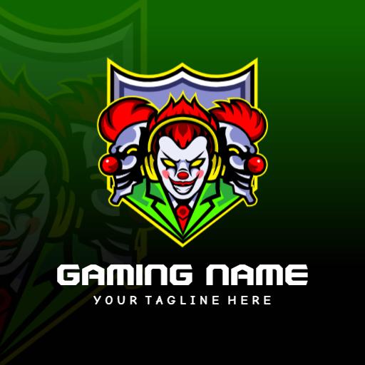 Funny clown head esports logo template