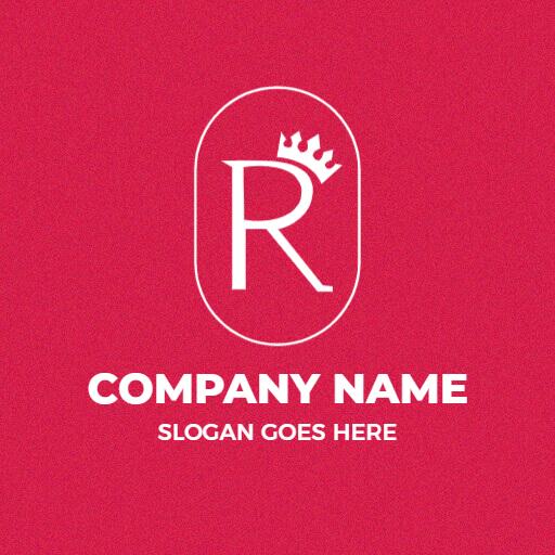 Modern red elegant crown logo design