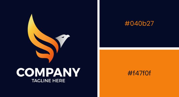Dark Sapphire and Tangerine Orange Logo Color Combination