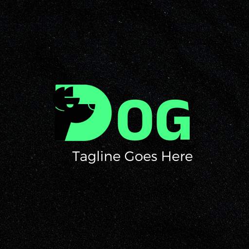 Dog Artistic Typography Logo Design Template