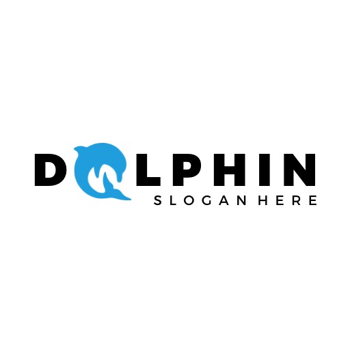 Dolphin Artistic Typography Logo Design Template