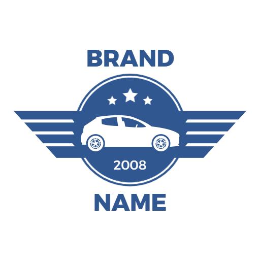 Retro blue emblem style car logo
