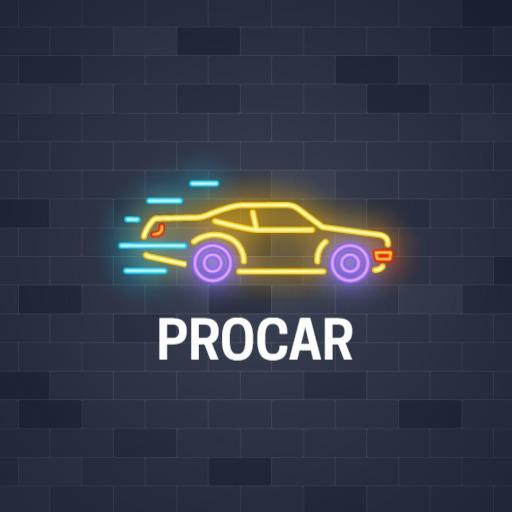 Neon light motion car logo template