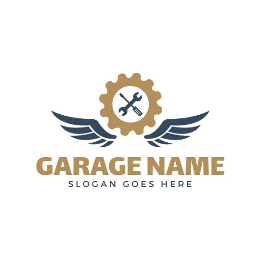 Winged metallic car badge auto detailing logo template