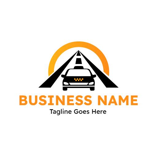 Car logo design in orange modern business concept