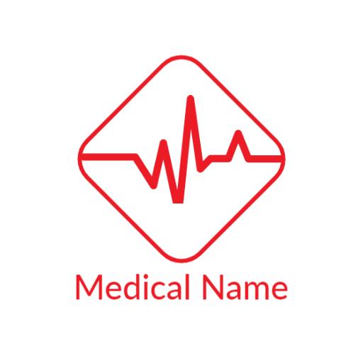 Medical logo in modern pulse line style