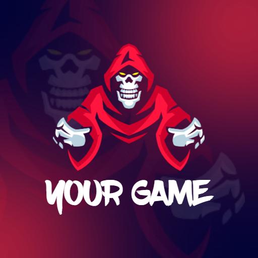 Red hooded face esports logo design