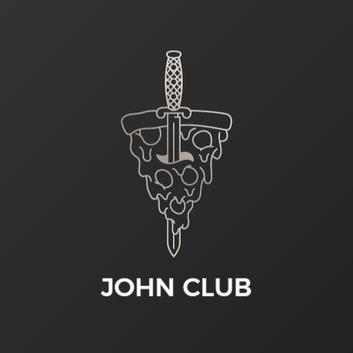Edgy dark John Club pizza logo
