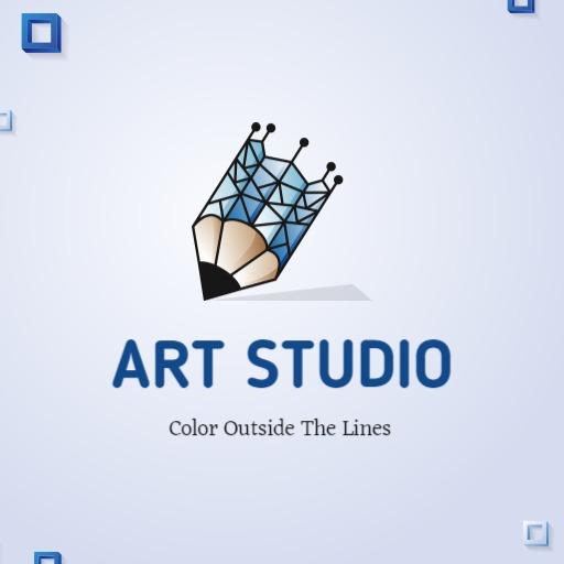 Art studio logo in flat geometric style