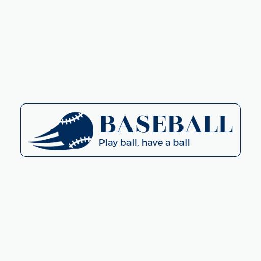 Elegant blue baseball logo