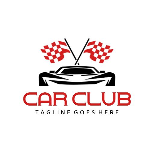 Red sporty car logo template