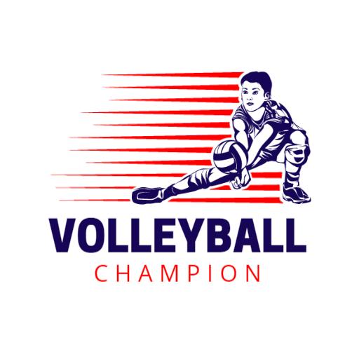 Bold Powerful volleyball logo
