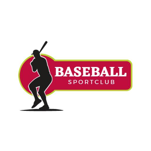 Bold red baseball logo design