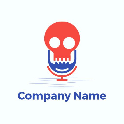 Skull logo in clean modern blue color