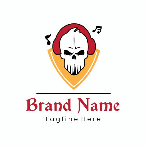 Headphones music style skull logo