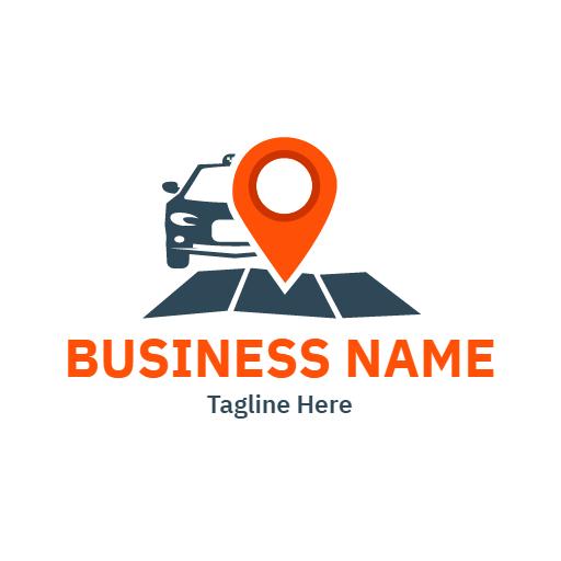 Location pin orange auto detailing logo