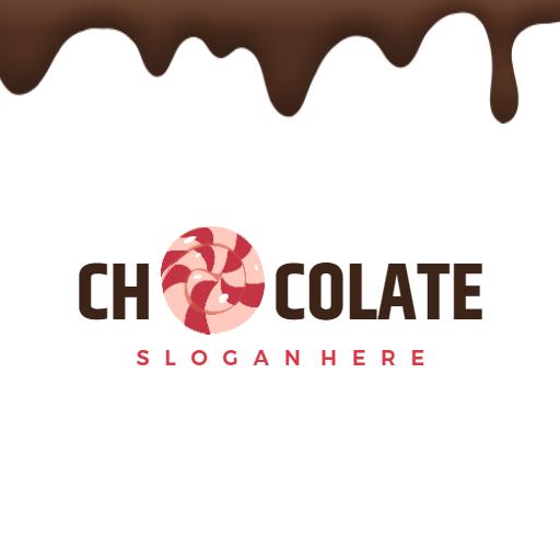 Melting text chocolate logo