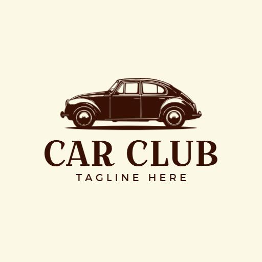 Retro brown vintage car logo template