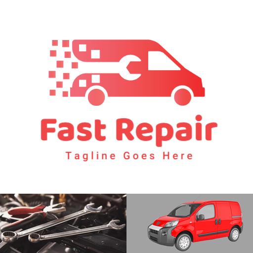 Red modern garage logo design