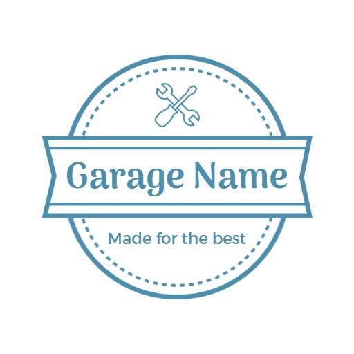 Minimal circular garage logo design