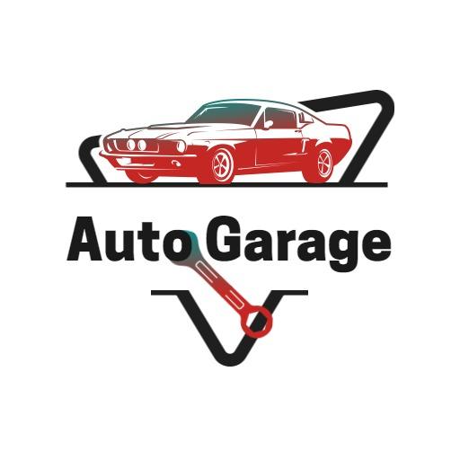 Auto garage logo in triangle shape