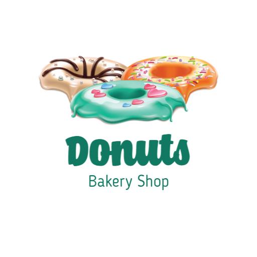 Green bakery donuts logo design