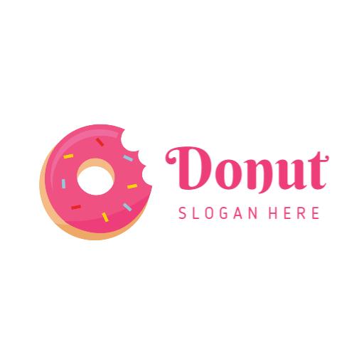  Donuts logo in bright pink design