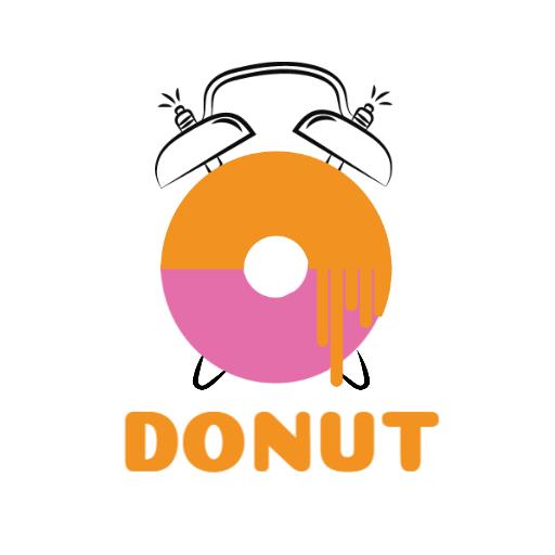 Bright Orange Minimal Donuts Logo Design