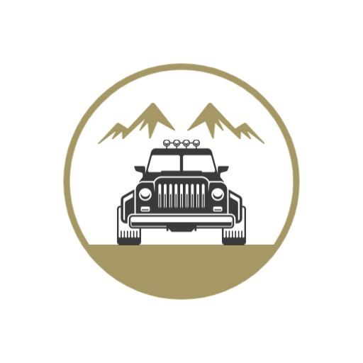 Brown mountain vintage car logo