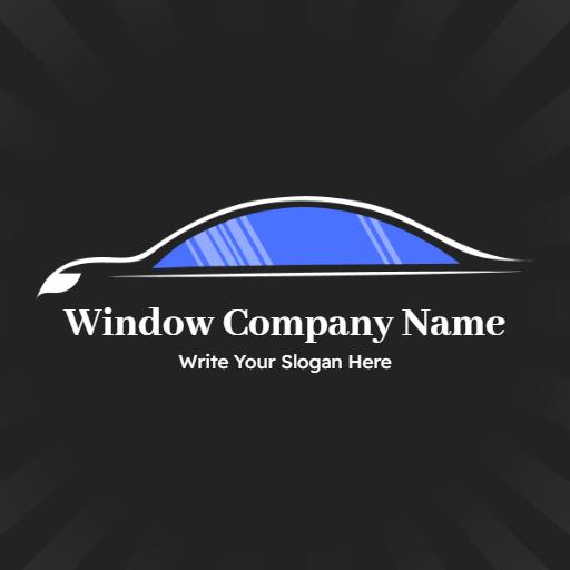 Blue gradient glass car logo design