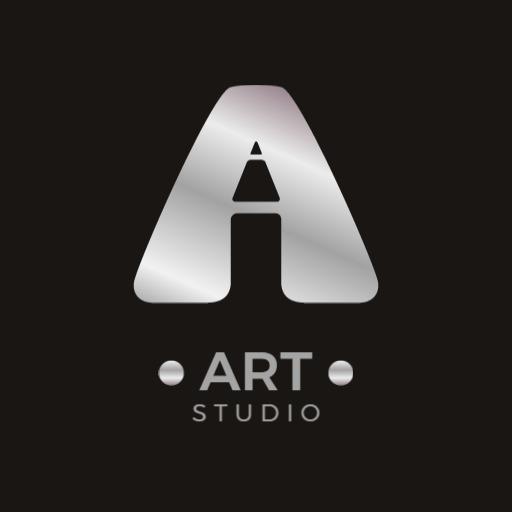 Stylish script typography art studio logo