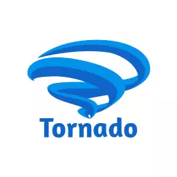 blue 3D tornado logo