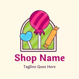 Candy logo design with vibrant lollipop