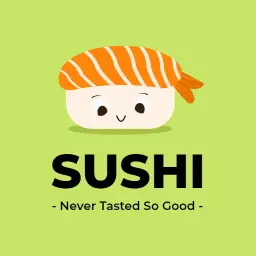 Green Kawaii Nigiri Sushi Logo