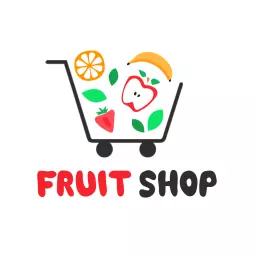 Grocery  logo with vibrant fruit cart