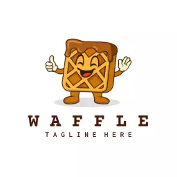 Cartoon Mascot Style Waffle Logo