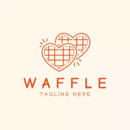 Red Line Art Waffle Logo Design