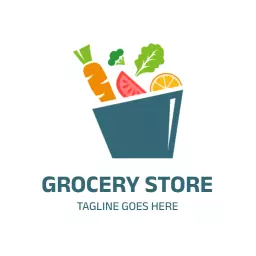Modern vegetable basket grocery logo