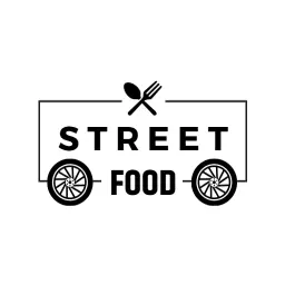 Street food logo for clean black style