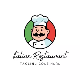 Italian Restaurant Logo with Chef Face