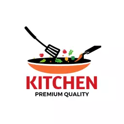 Cooking logo design with kitchen pan