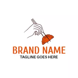 Hand With Dumpling Chinese Restaurant Logo