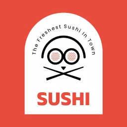 Red Crossed Chopsticks Sushi Logo