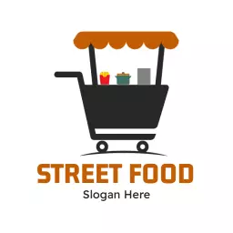 Minimal black street food logo design
